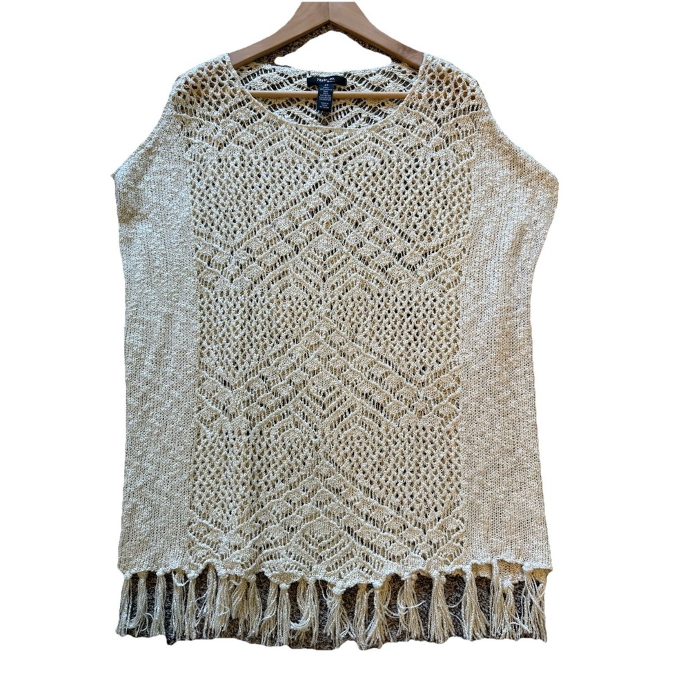 STYLE & CO Women Knit Cream Sweater Size 2X Sleeveless Pullover Top,
